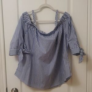 Off the shoulder blouse.